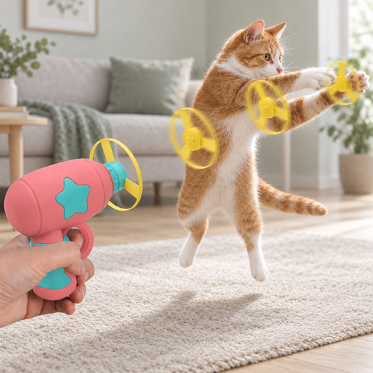 Interactive Flying Disc Fetch Toy for Cats (5 Discs Included)